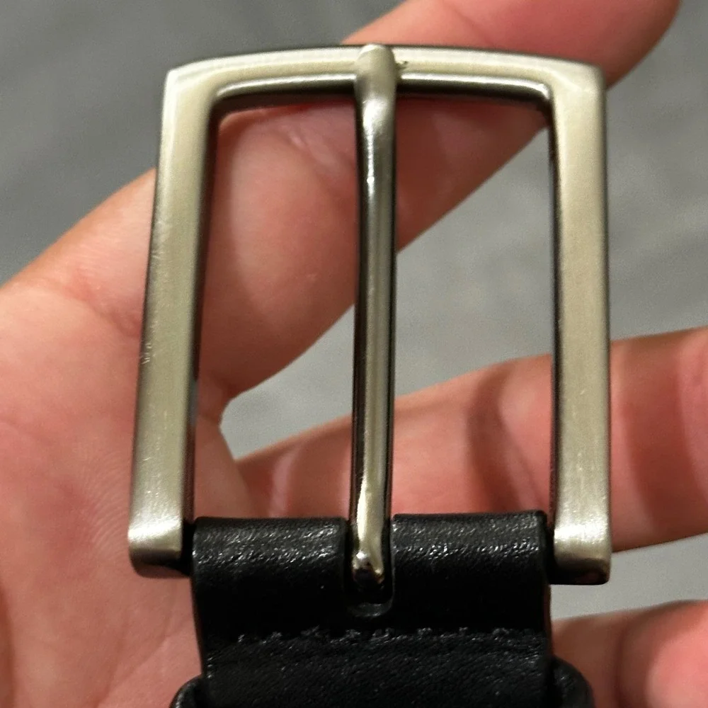 Perry Ellis Mens Black Full Grain Cowhide Leather Dress Belt Size 36 1P35114